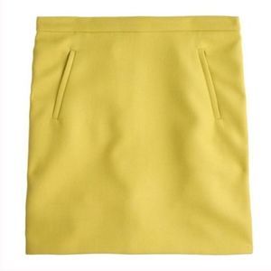 J. Crew Chartreuse Lime Yellow Green Wool Mini Skirt Size 6 Small